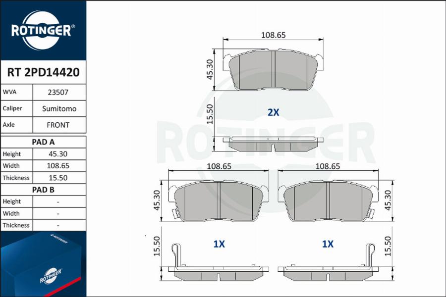 Rotinger RT 2PD14420 - Jarrupala, levyjarru inparts.fi