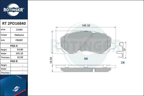 Rotinger RT 2PD16840 - Jarrupala, levyjarru inparts.fi