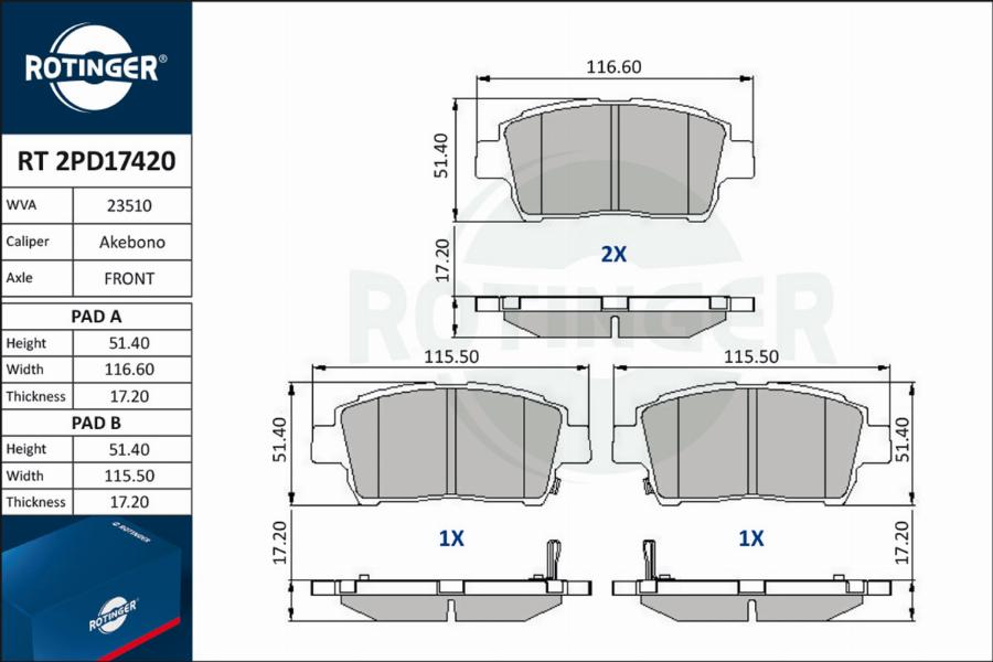 Rotinger RT 2PD17420 - Jarrupala, levyjarru inparts.fi