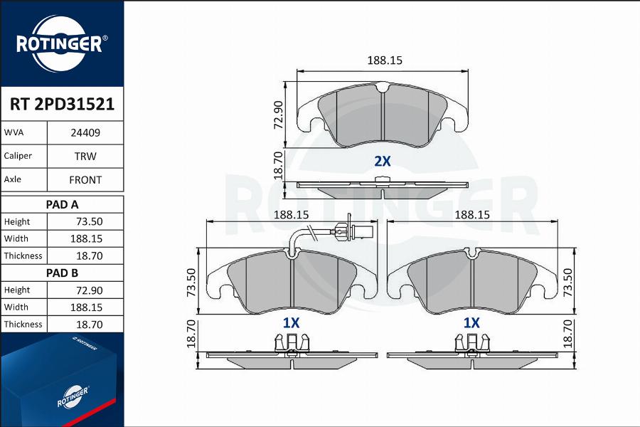 Rotinger RT 2PD31521 - Jarrupala, levyjarru inparts.fi