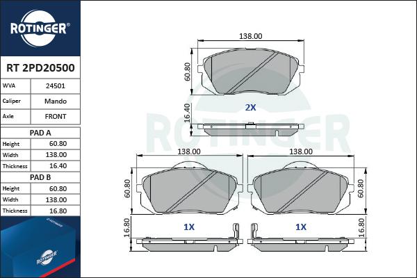 Rotinger RT 2PD20500 - Jarrupala, levyjarru inparts.fi