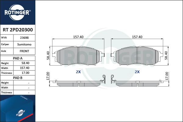 Rotinger RT 2PD20300 - Jarrupala, levyjarru inparts.fi