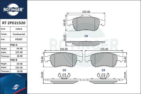 Rotinger RT 2PD21520 - Jarrupala, levyjarru inparts.fi