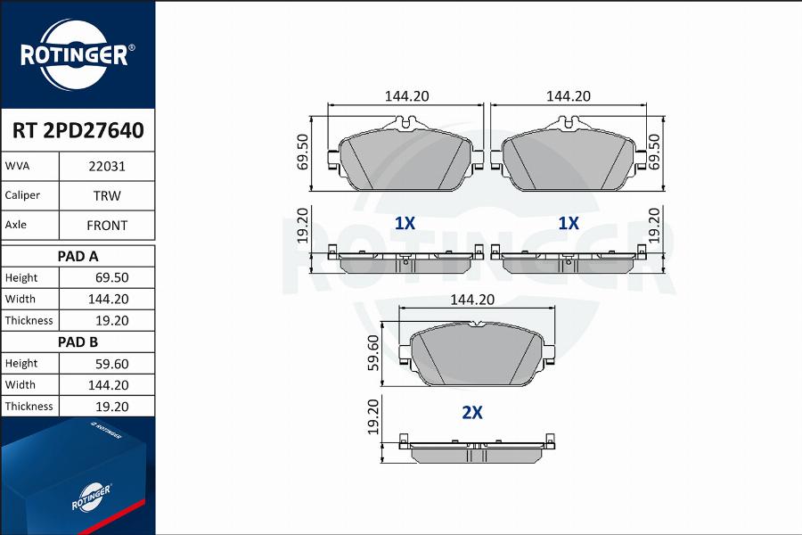 Rotinger RT 2PD27640 - Jarrupala, levyjarru inparts.fi