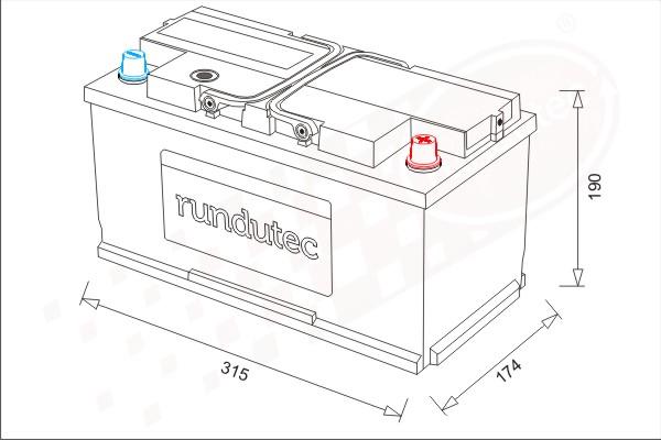 RUTEC RNU080RHN - Käynnistysakku inparts.fi