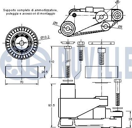 Ruville 540536 - Hihnankiristin, moniurahihna inparts.fi