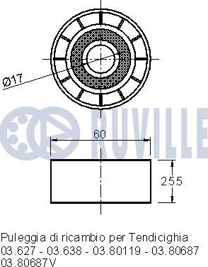 Ruville 540801 - Ohjainrulla, moniurahihna inparts.fi