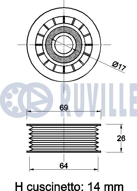 Ruville 540763 - Ohjainrulla, moniurahihna inparts.fi