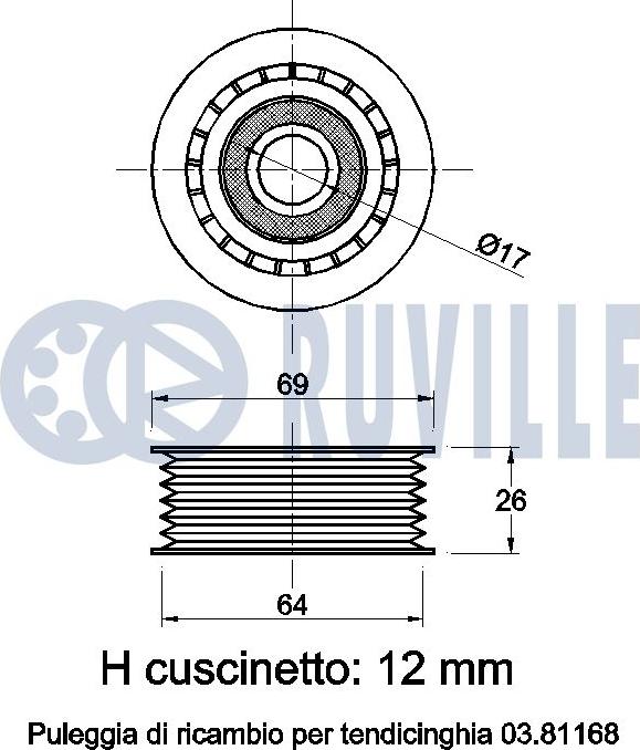 Ruville 541447 - Ohjainrulla, moniurahihna inparts.fi