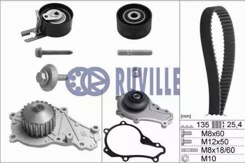 Ruville 55953711 - Vesipumppu + jakohihnasarja inparts.fi