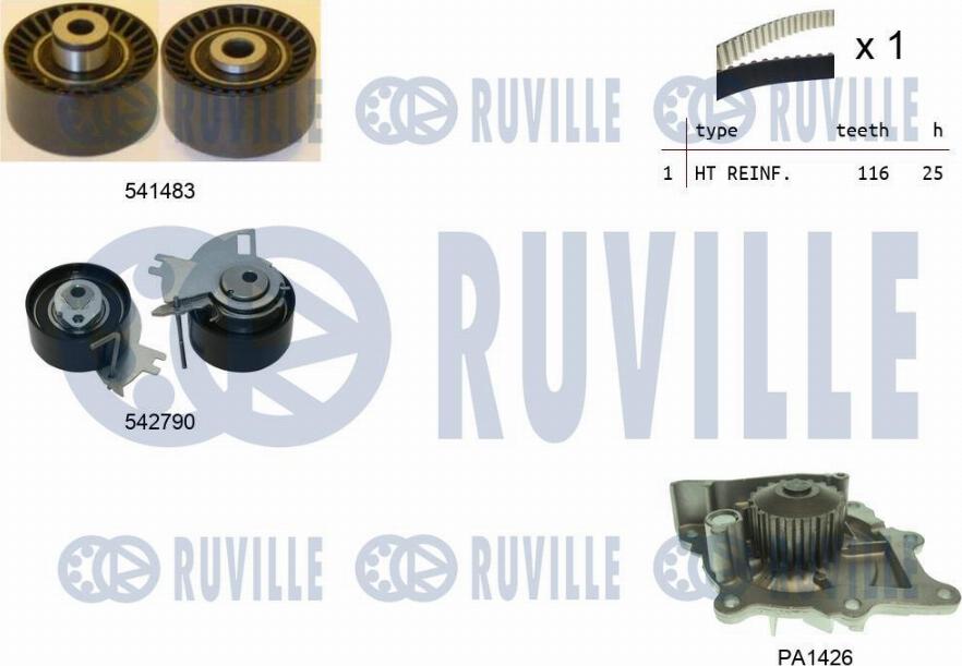 Ruville 5504271 - Vesipumppu + jakohihnasarja inparts.fi