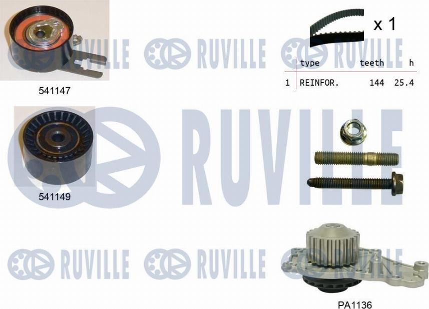 Ruville 5500521 - Vesipumppu + jakohihnasarja inparts.fi