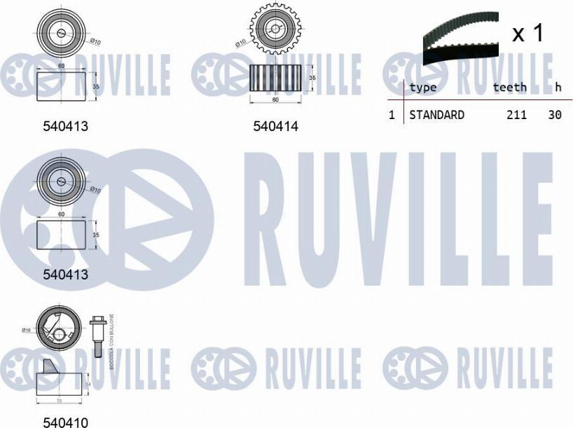 Ruville 550195 - Hammashihnasarja inparts.fi