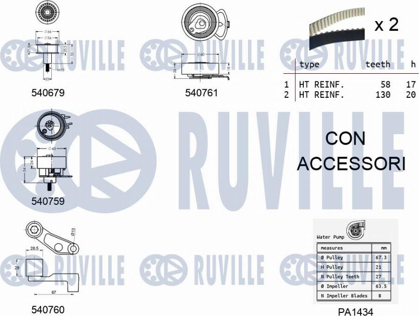 Ruville 5501161 - Vesipumppu + jakohihnasarja inparts.fi