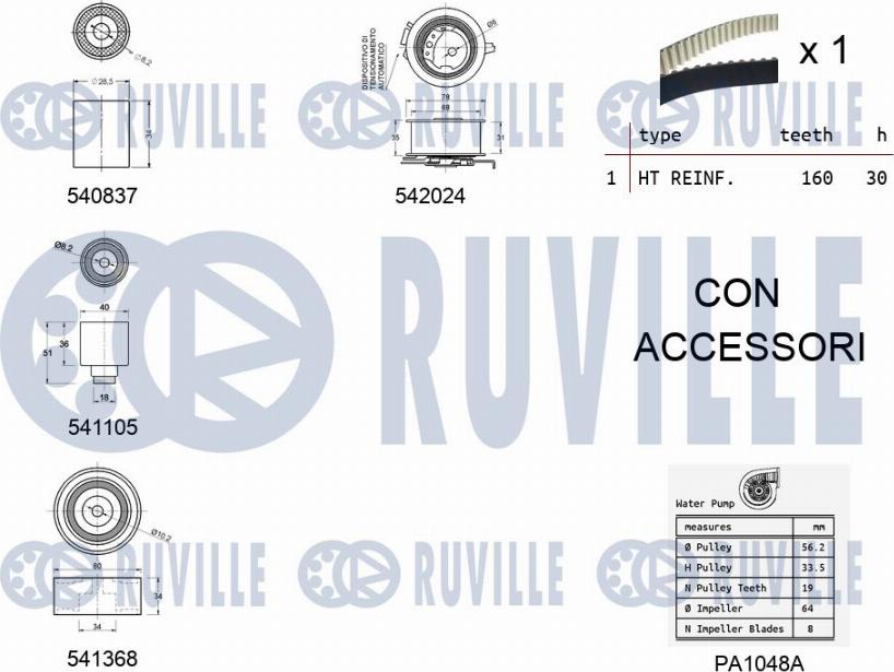 Ruville 5503051 - Vesipumppu + jakohihnasarja inparts.fi