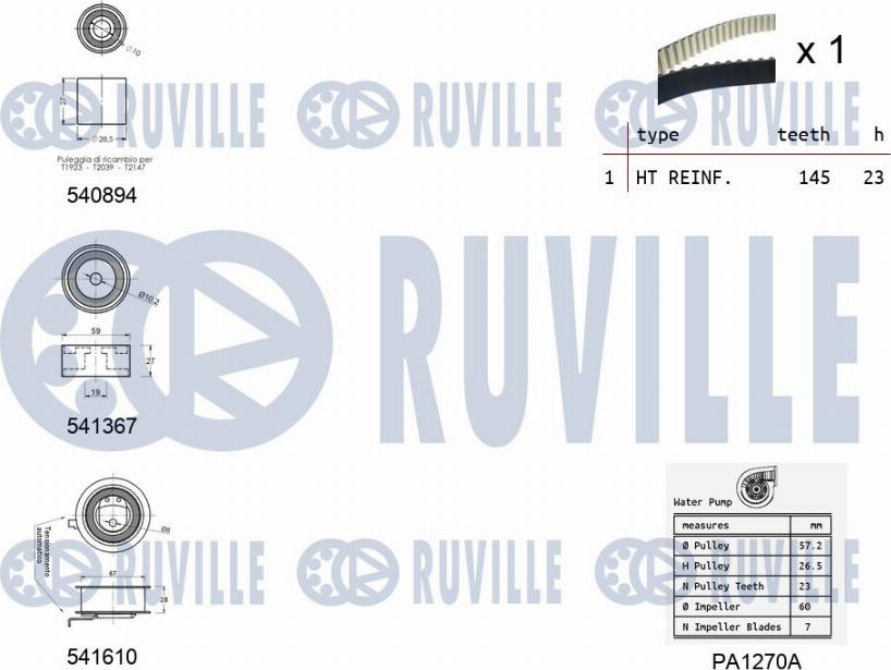 Ruville 5503121 - Vesipumppu + jakohihnasarja inparts.fi