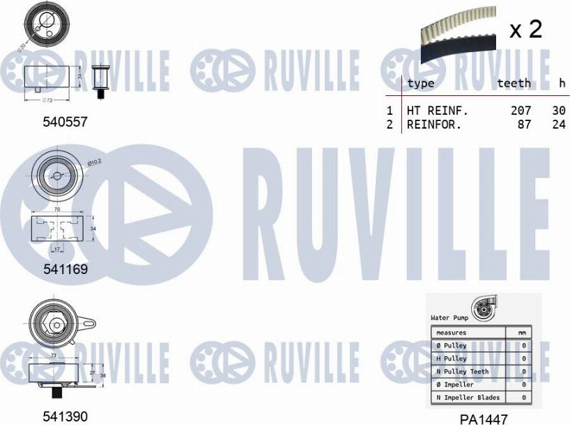 Ruville 5503831 - Vesipumppu + jakohihnasarja inparts.fi