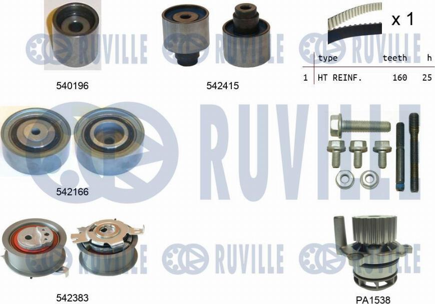 Ruville 5503351 - Vesipumppu + jakohihnasarja inparts.fi