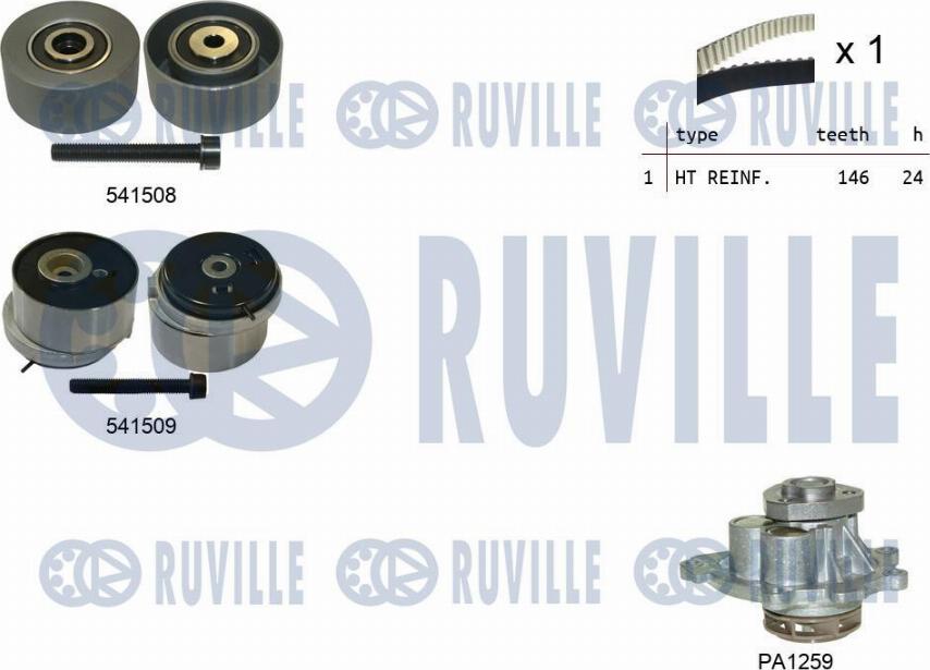 Ruville 5503201 - Vesipumppu + jakohihnasarja inparts.fi