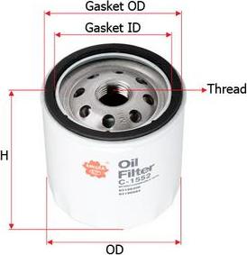 SAKURA Automotive C-1552 - Öljynsuodatin inparts.fi