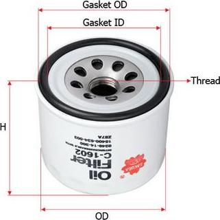 SAKURA Automotive C-1602 - Öljynsuodatin inparts.fi