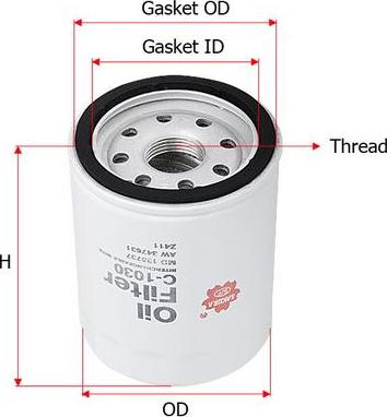 SAKURA Automotive C-1030 - Öljynsuodatin inparts.fi