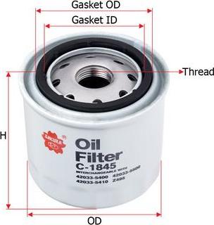 SAKURA Automotive C-1845 - Öljynsuodatin inparts.fi