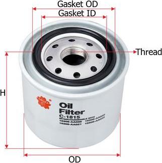 SAKURA Automotive C-1815 - Öljynsuodatin inparts.fi