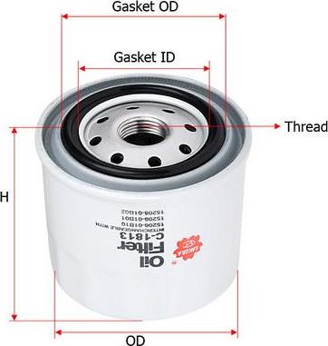 SAKURA Automotive C-1813 - Öljynsuodatin inparts.fi