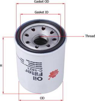 SAKURA Automotive C-1821 - Öljynsuodatin inparts.fi