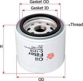 SAKURA Automotive C-1210 - Öljynsuodatin inparts.fi