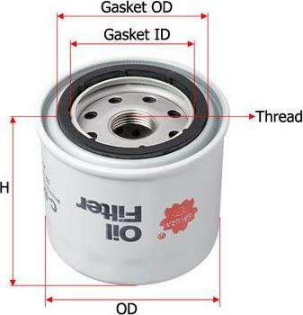 SAKURA Automotive C-8005 - Öljynsuodatin inparts.fi