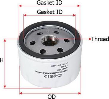 SAKURA Automotive C-2512 - Öljynsuodatin inparts.fi