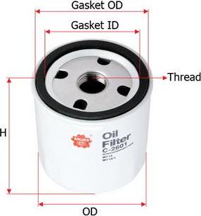 SAKURA Automotive C-2601 - Öljynsuodatin inparts.fi