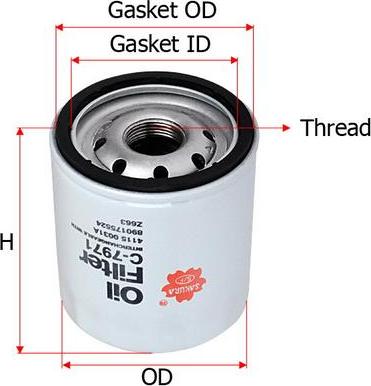 SAKURA Automotive C-7971 - Öljynsuodatin inparts.fi