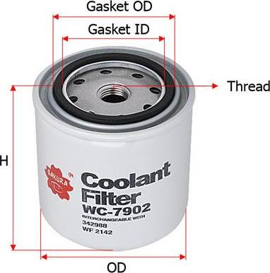 SAKURA Automotive WC-7902 - Jäähdytysnestesuodatin inparts.fi