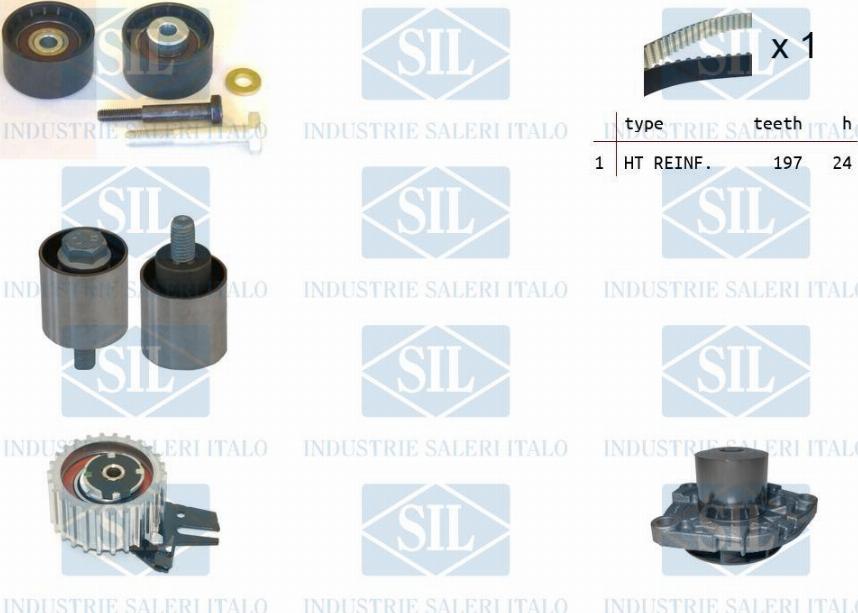 Saleri SIL K6PA1246A1 - Vesipumppu + jakohihnasarja inparts.fi