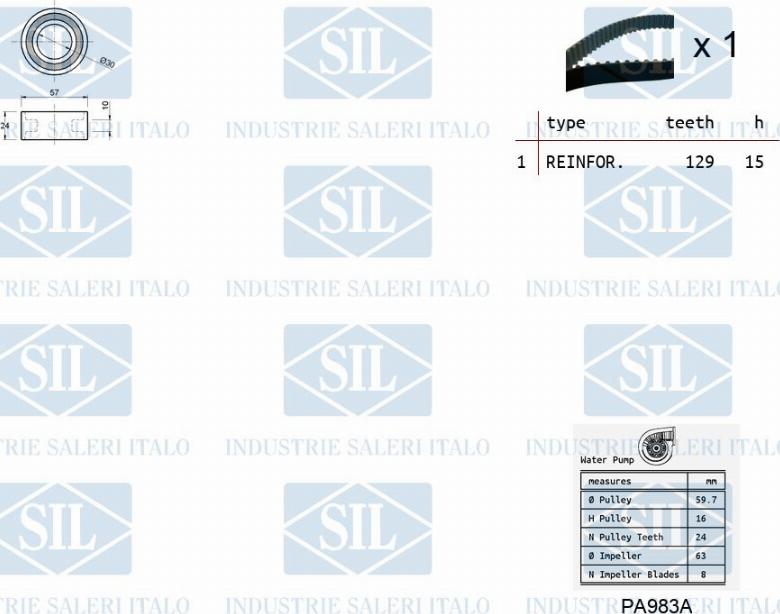 Saleri SIL K1PA983A - Vesipumppu + jakohihnasarja inparts.fi