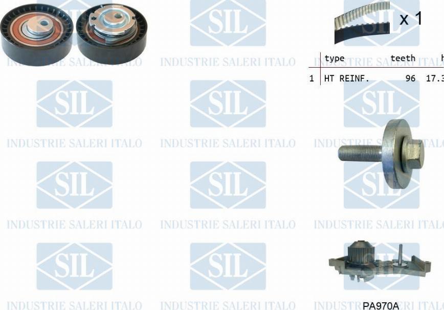 Saleri SIL K1PA970A - Vesipumppu + jakohihnasarja inparts.fi