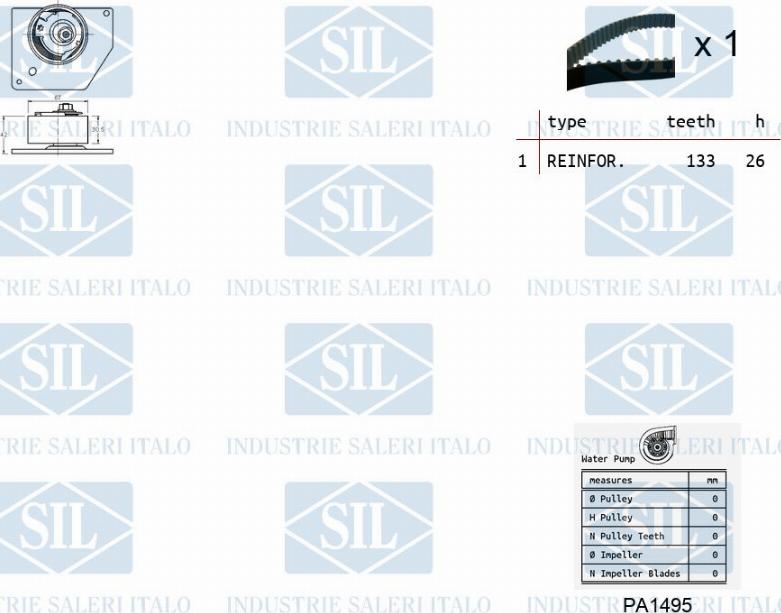 Saleri SIL K1PA1495 - Vesipumppu + jakohihnasarja inparts.fi