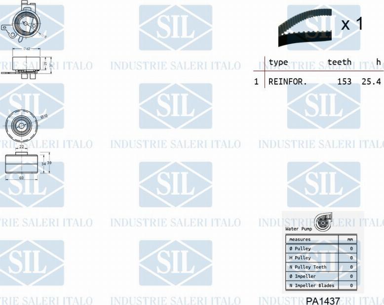 Saleri SIL K1PA1437 - Vesipumppu + jakohihnasarja inparts.fi