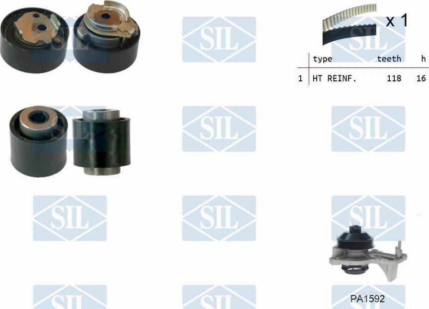 Saleri SIL K1PA1592 - Vesipumppu + jakohihnasarja inparts.fi