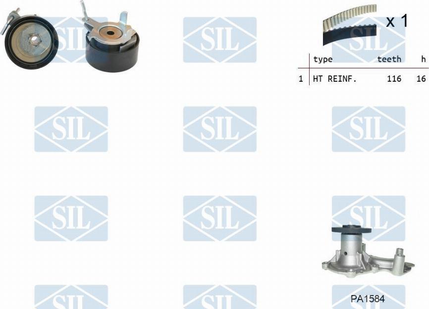 Saleri SIL K1PA1584 - Vesipumppu + jakohihnasarja inparts.fi