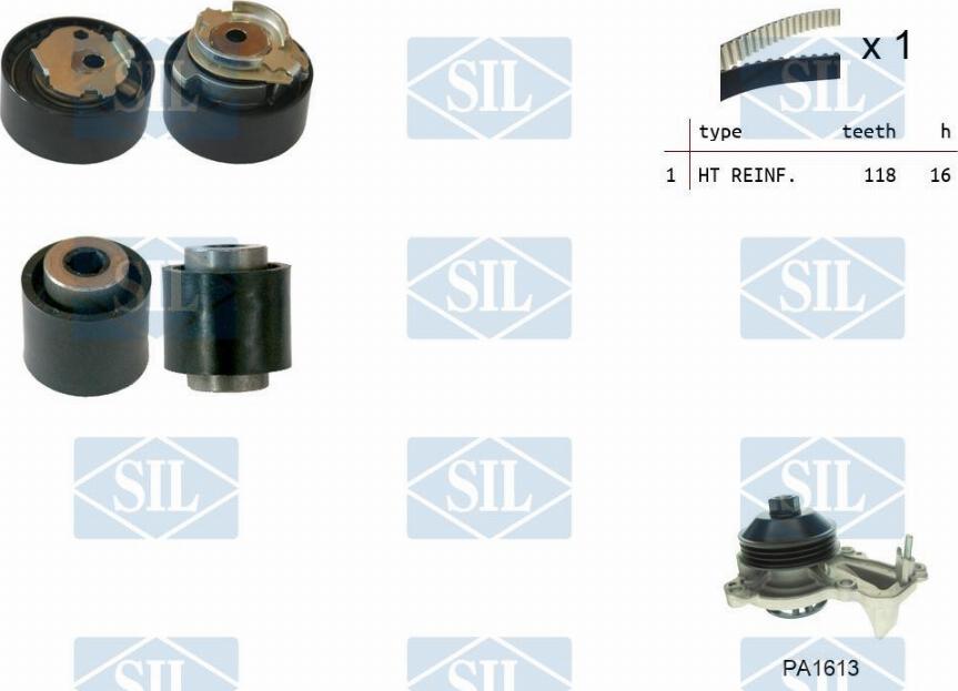 Saleri SIL K1PA1613 - Vesipumppu + jakohihnasarja inparts.fi