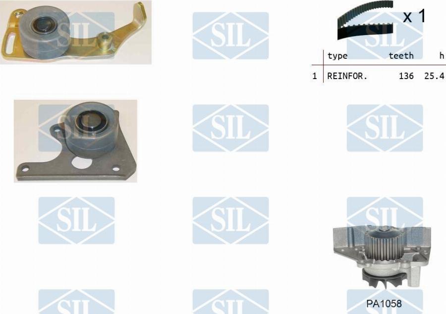 Saleri SIL K1PA1058 - Vesipumppu + jakohihnasarja inparts.fi