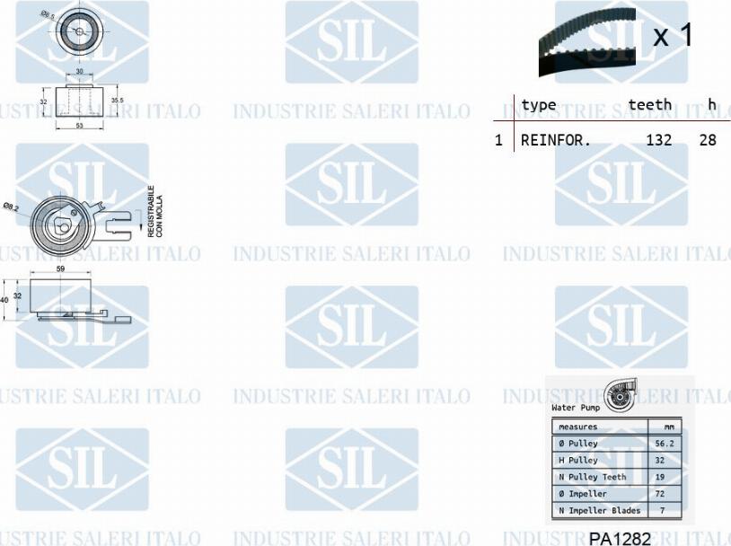 Saleri SIL K1PA1282 - Vesipumppu + jakohihnasarja inparts.fi