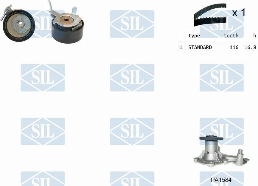 Saleri SIL K3PA1584 - Vesipumppu + jakohihnasarja inparts.fi