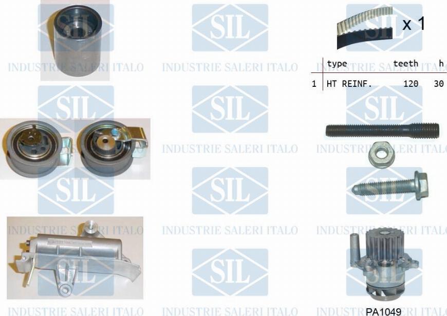 Saleri SIL K3PA1049 - Vesipumppu + jakohihnasarja inparts.fi