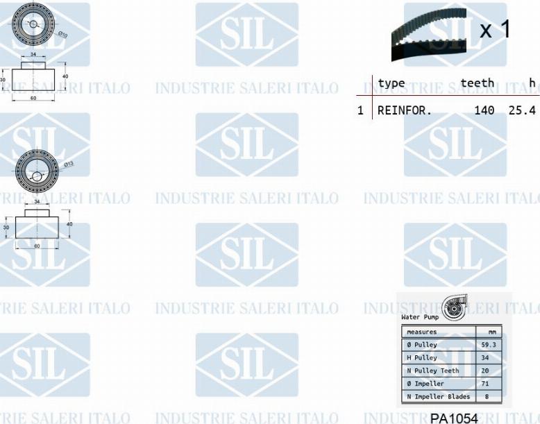 Saleri SIL K3PA1054 - Vesipumppu + jakohihnasarja inparts.fi