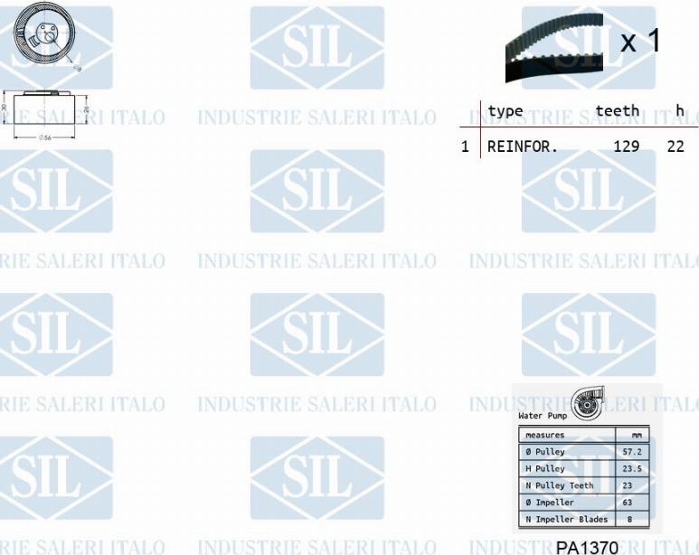 Saleri SIL K2PA913 - Vesipumppu + jakohihnasarja inparts.fi